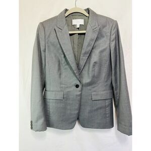 BOSS Hugo Boss Women's Career One Button Gray Pinstripe Jacket Jelenna Size 8
